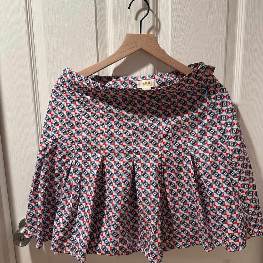 Anthropologie Maeve Pleated Mini Skirt- Size 8